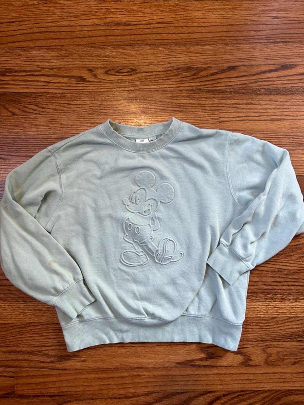 Women’s green Mickey Mouse Crewneck Sweatshirt, H&M, size small, Disney